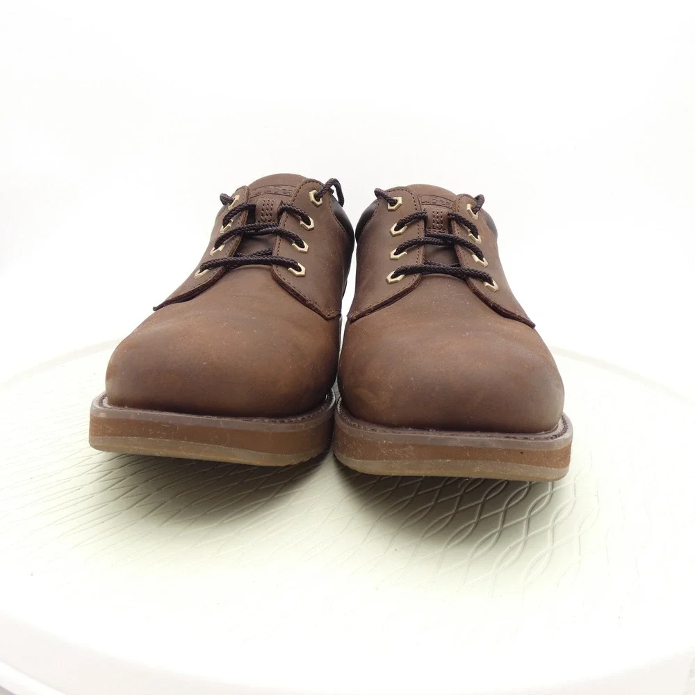 LL Bean Mens Stonington Shoes 12 Wide Dark Brown Leather Lace Up Oxford 507199